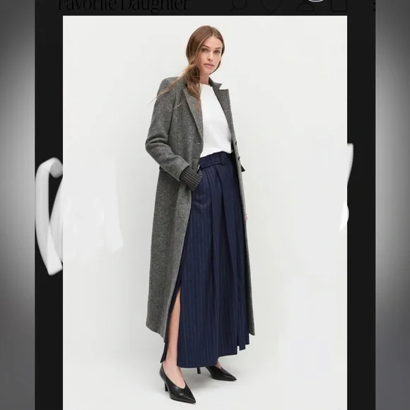 NEW FAVORITE DAUGHTER the gabby maxi skirt in Navy Pinstripe size 2 - Picture 1 of 15